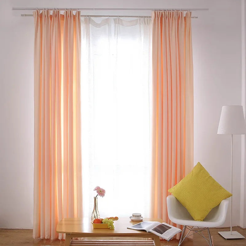Thickened Velvet Linen Curtains for Living Room, Bedroom Modern Backdrop Feel Comfortable