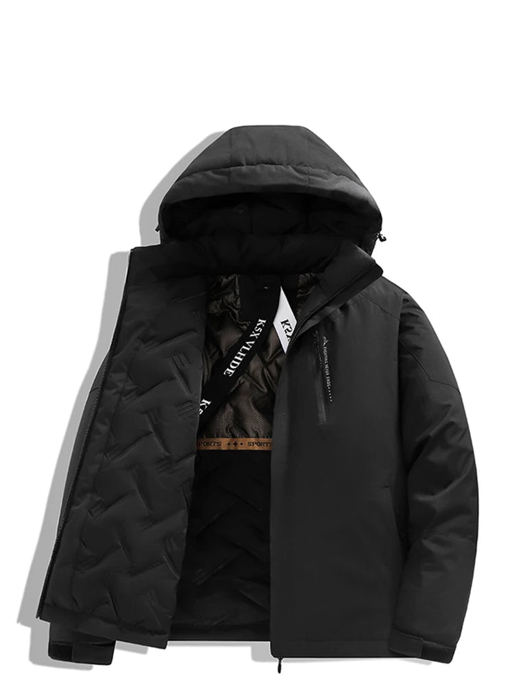 S-6XL large-sized outdoor rainproof cotton-padded jacket for men.