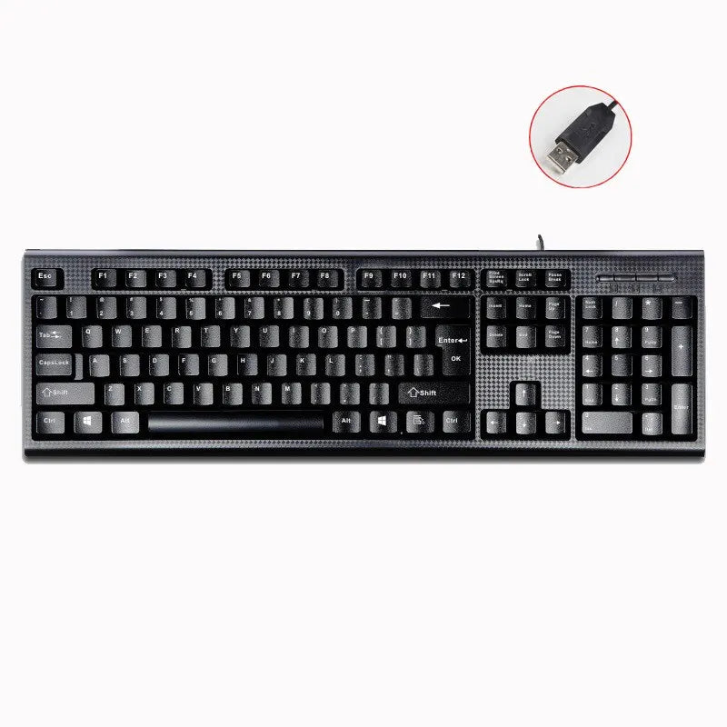 Q9 Single Keyboard USB Square Mouth, Business, Office, Home PS2 Round Hole Wired Desktop Computer.