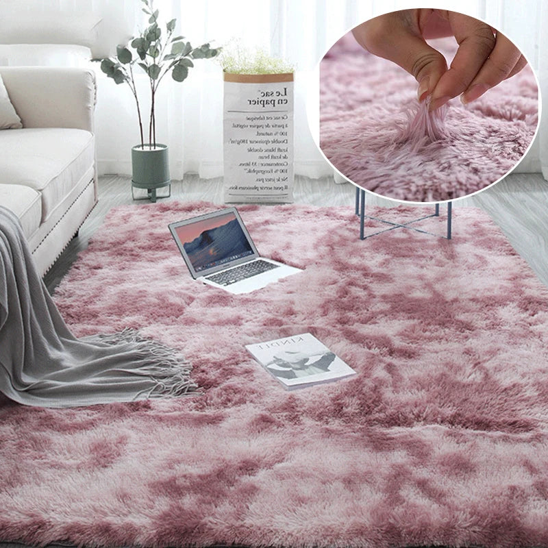 Tapis gris pour salon, tapis moelleux antidérapants pour chambre à coucher.