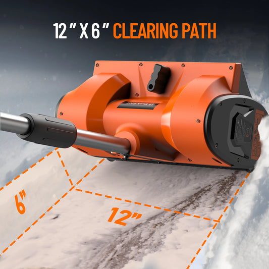 8000mAh Battery Powered 12x6-inch Electric Snow Shovel ,16.5ft Distance.