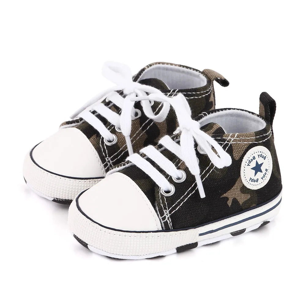 New Baby Shoes Boys Girls Classic Canvas Casual Sneakers, Spring Newborn First Walker Toddler, Non-Slip Walking Shoes.
