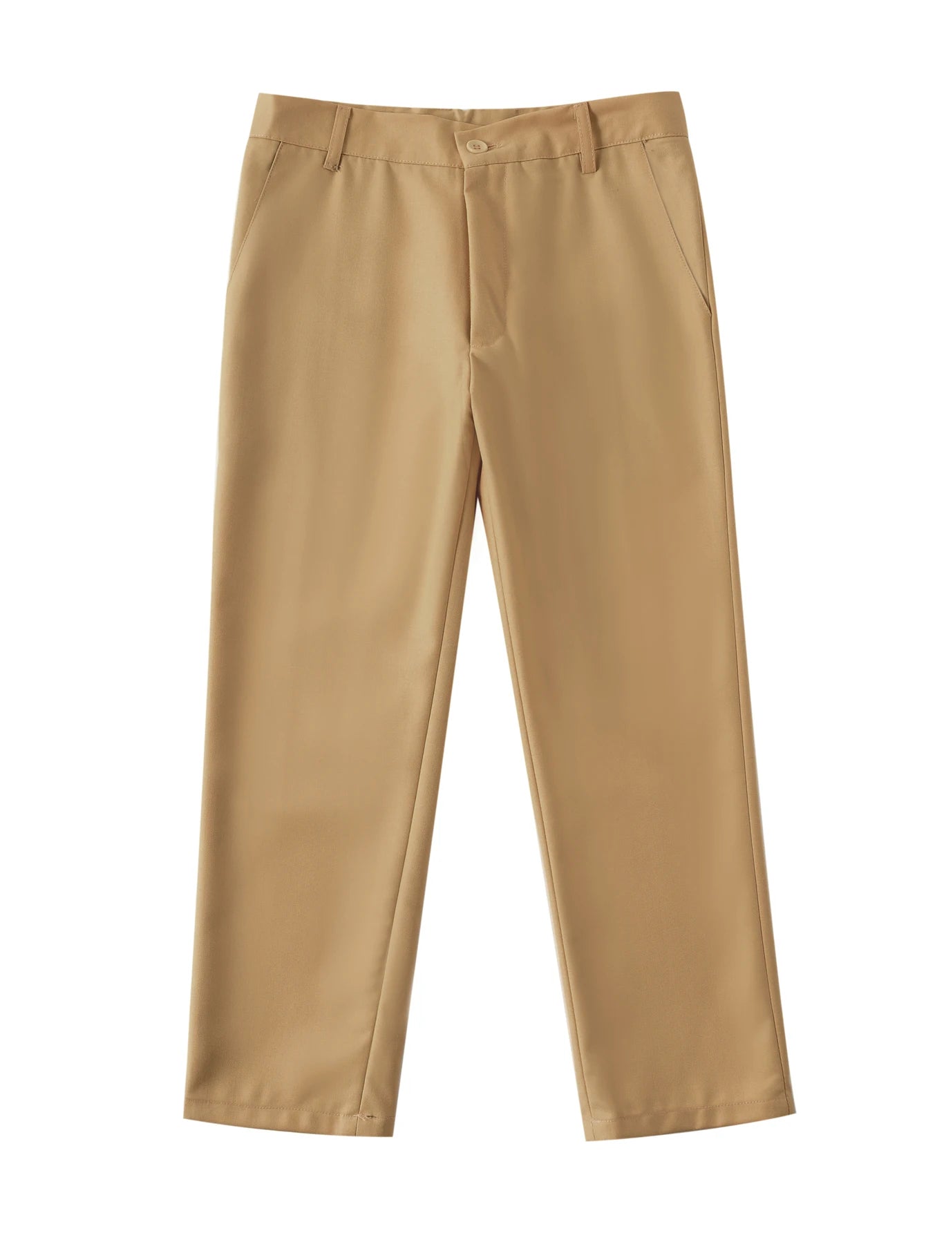 Tween Boy Back To School Season Black Single Breasted Long Pants.