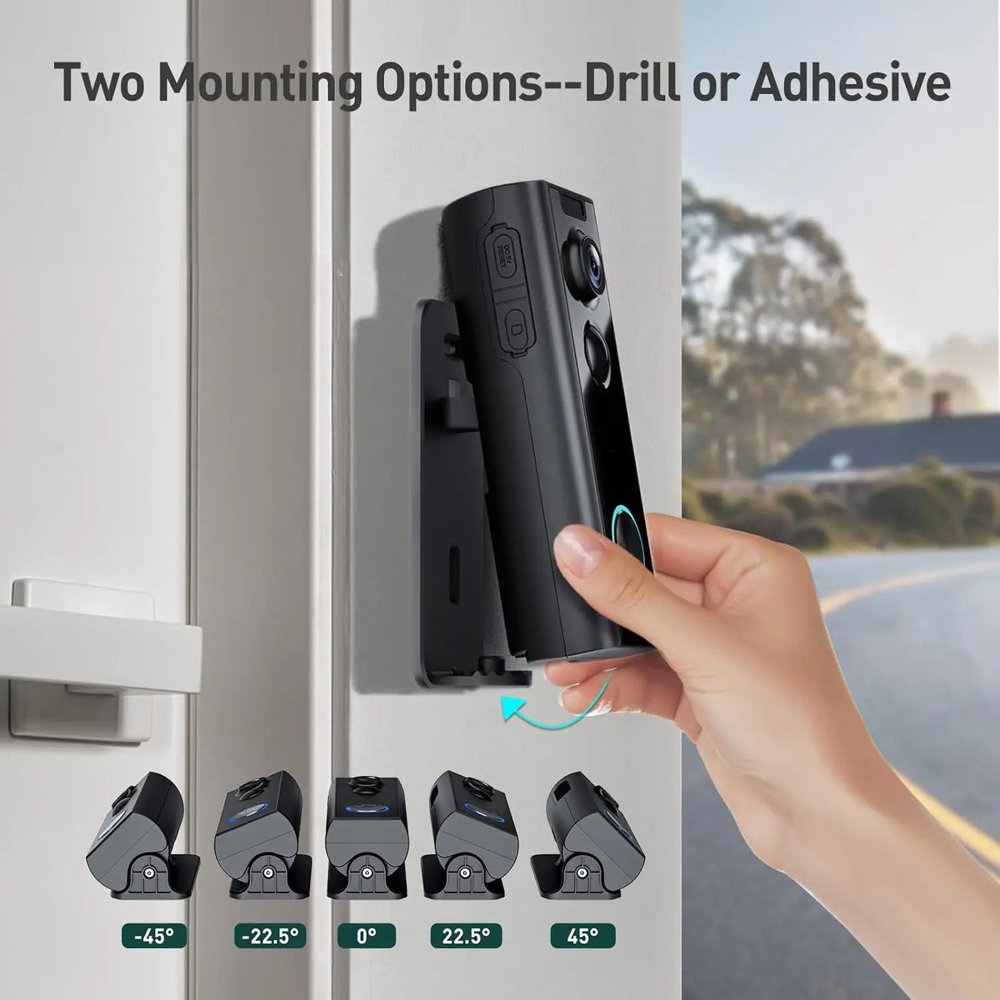 Wireless 2K Video Doorbell with Chime, 2-Way Audio, Human Detection, Night Vision, Alexa & Google Assistant Compatible.