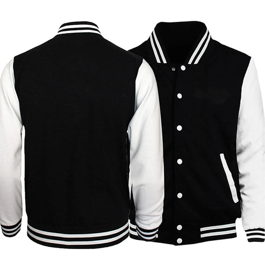 Chaqueta de Color Liso Negro, Gris y Blanco, Ropa Holgada de Tallas Grandes S-5XL para Hombres y Mujeres, Uniforme de Béisbol, Abrigo Urbano, Chaquetas Cálidas de Forro Polar Suave.