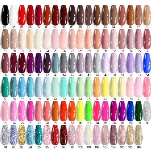 7ml All Season Gel Nail Polish Set, Nude Pink, Red Glitter, Semi Permanent UV Gel Kits.
