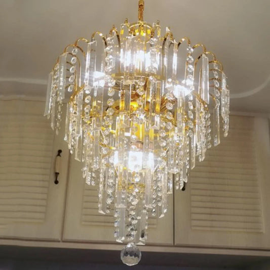LED Crystal Chandelier, Modern Luxury Pendant Fixture E14 (Not included bulbs)