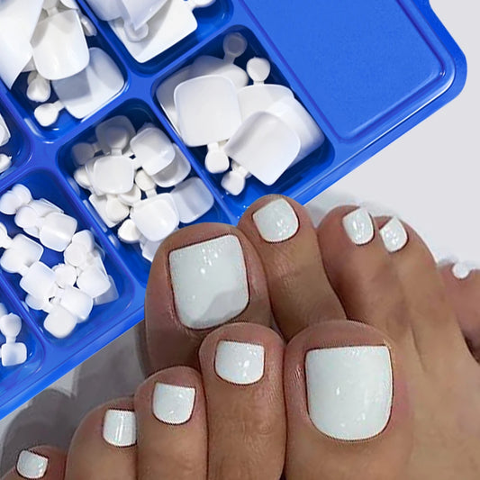 100PCS Short Square False Toenail Tips, Full Cover Acrylic Nail Art.