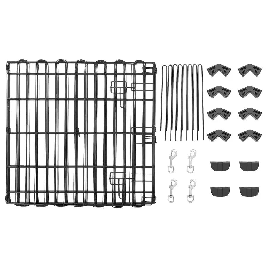 Foldable Octagonal Metal Exercise Puppy Dog Playpen Indoor Outdoor, 8 Panels, 24 x 24, Easy to assemble.