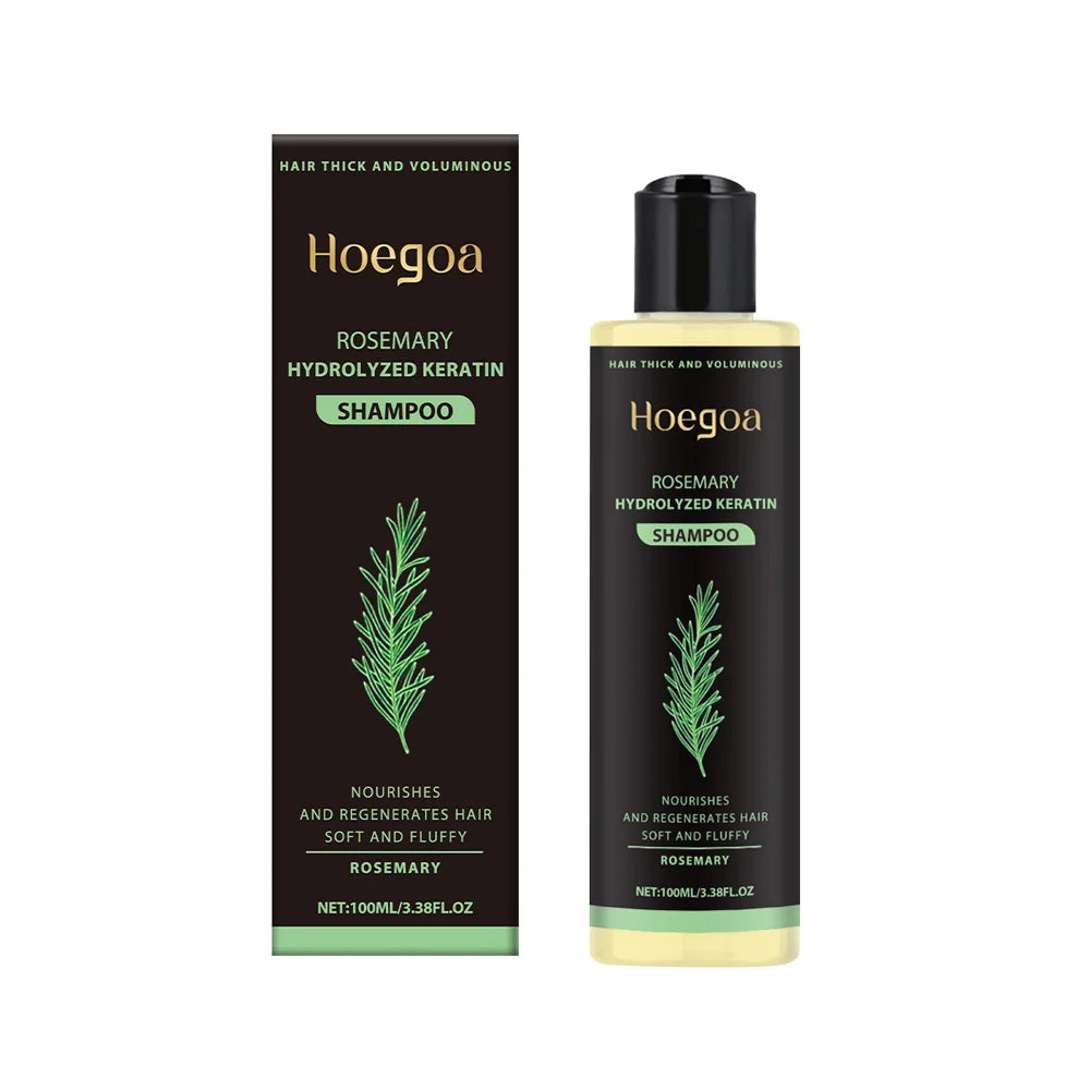 3pcs Rosemary Hair Growth Shampoo, Thickening Hydrolyzed Keratin Dry Frizzy, Damaged Repair Moisturizing Scalp Cleaning Shampoo.