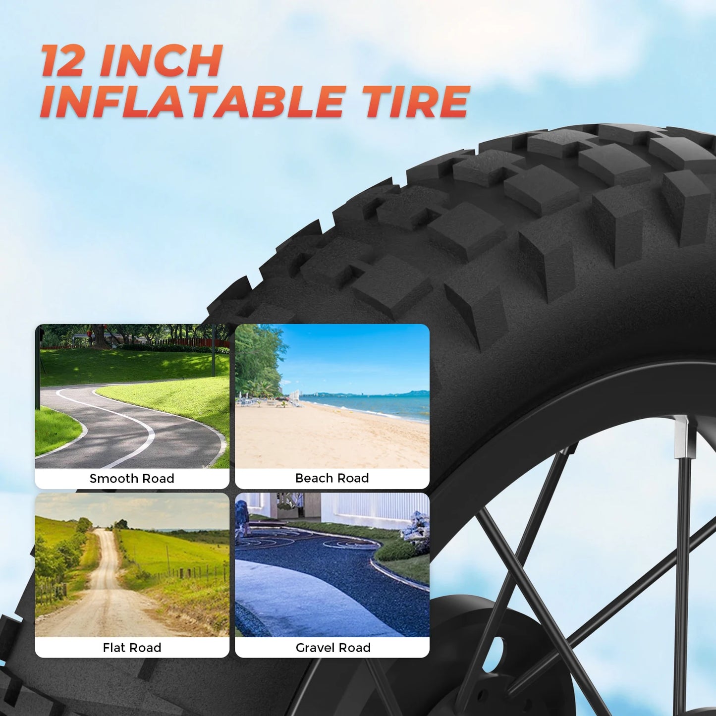 A12 Children's Electric Bicycle, 36V 5.2Ah Battery,350W Motor 12 inch inflatable tire City E-bike.