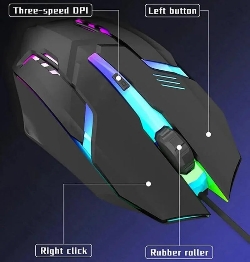 2025 Latest High-Quality Ergonomic Gaming Mouse, for Desktop, and Laptop 4-Button USB RGB Backlit Mouse