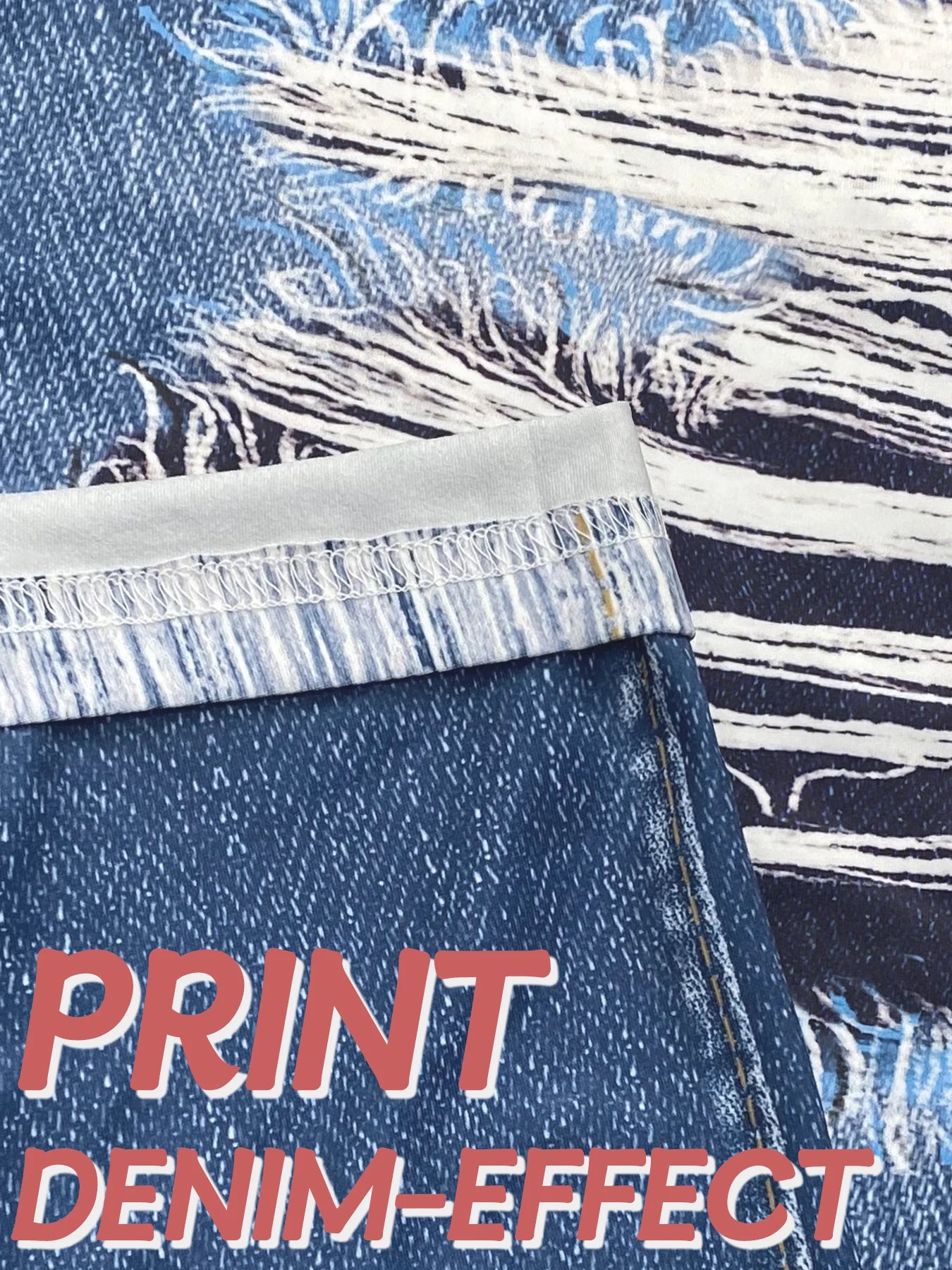 Plus Size Women's Tight Leggings , Ripped Pattern, High Elastic Sports Pants, Comfortable Fashionable Pants.