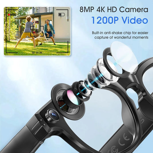 New 800W Camera AI Glasses, Color-Changing Smart Translation Glasses, Photo, Video Recording, Waterproof, Call Smart Sunglasses.