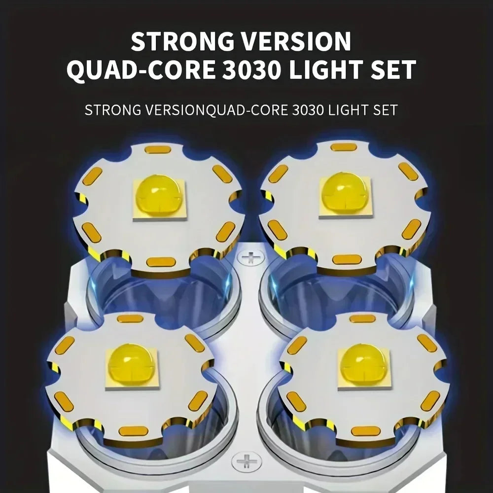 Hilo 5LED Flashlight Portable, Powerful COB Side Light 3 Modes USB Rechargeable, Camping Searchlight.