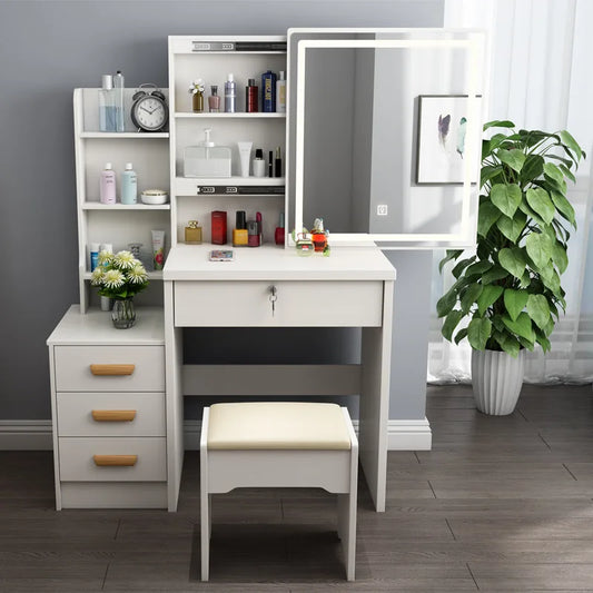 Dressing table, small apartment bedroom, dressing table, storage cabinet.