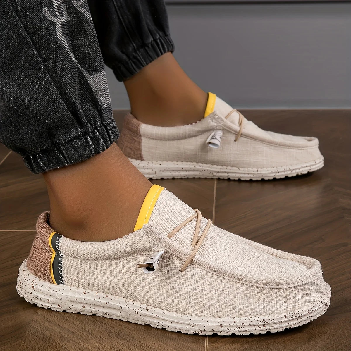 Men Shoes Canvas Loafers, Comfortable Breathable Men Casual Shoes, Driving Shoes Flat Walking Shoes.