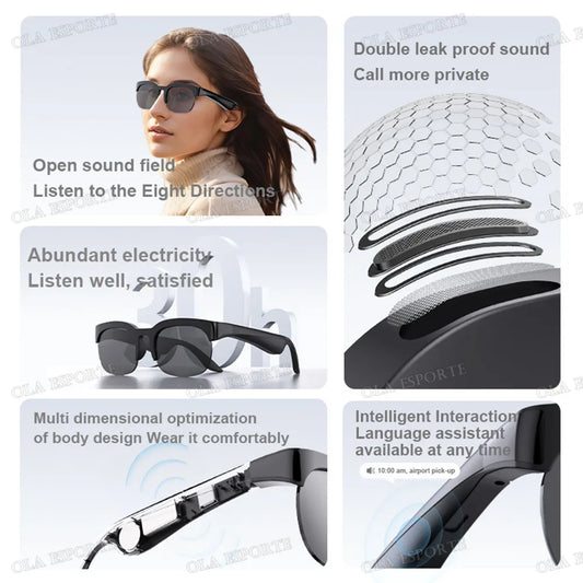 Smart Glasses Men, Women Bluetooth Calling, Music Playback, Outdoor Sports Cycling, UV-proof Sunglasses Smart Audio Glasses.