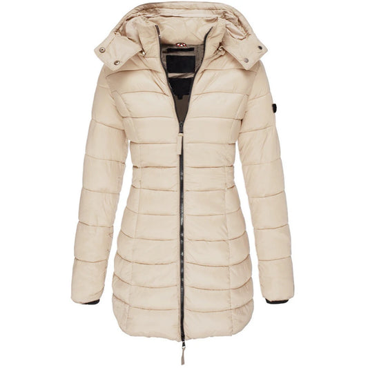 Winter Jackets for Women Zipper Hooded Cotton Padded Jackets.