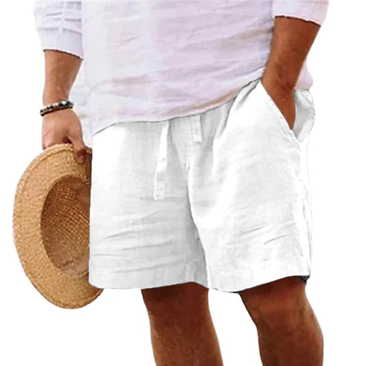 Nuevos Pantalones Cortos de Algodón de Color Liso para Hombre, Pantalones Ligeros de Gimnasio, Pantalones Cortos de Playa Oversize.