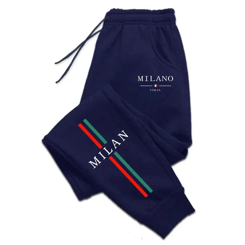 2025 Milan City Printed Jogger Pants, Men, Women Autumn Winter Casual, High Quality Running Sweatpants.