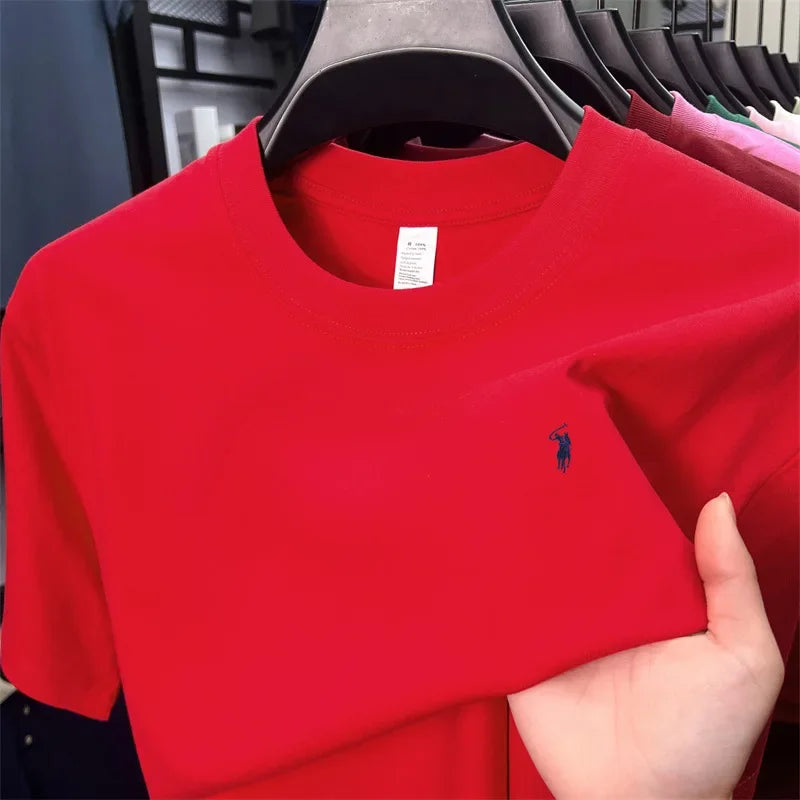 2026 Pure Cotton High Collar Short Sleeve T-shirt Designer Brand.