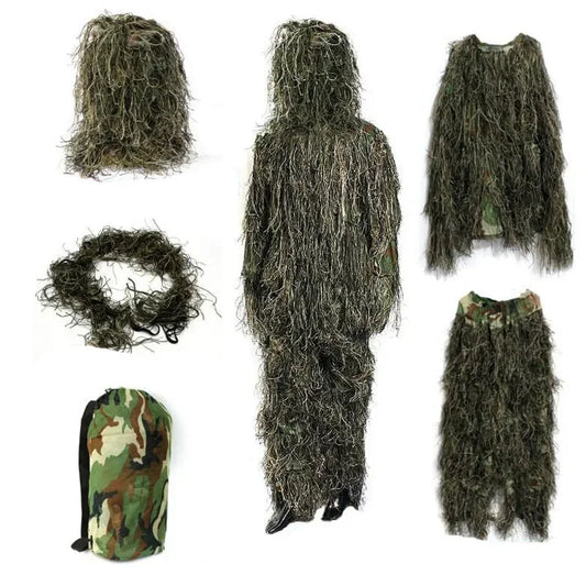 Camouflage suit 3D withered grass 5-piece hunting suit
