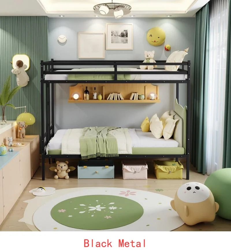 Triple Bunk Bed with Long & Short Ladder, Full-Length Guardrails, Easy Assembly, for Kids.