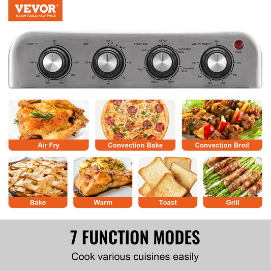 18L 1700W Air Fryer Toaster Oven Stainless Steel. Toaster Ovens Combo with Grill.