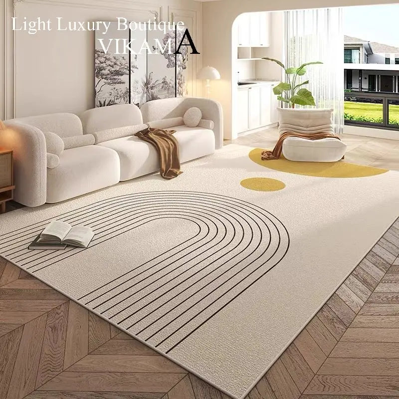 VIKAMA Cream Style Carpet, Living Room Superior Home Decoration, Easy Care Non-Slip Mat.