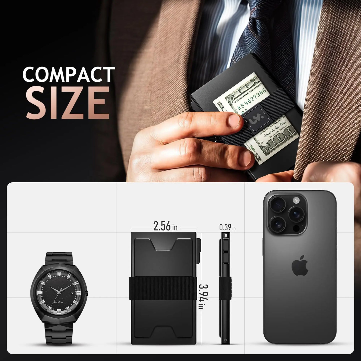 Slim Card Holder Wallet for Men, RFID Blocking Minimalist Men Wallet.