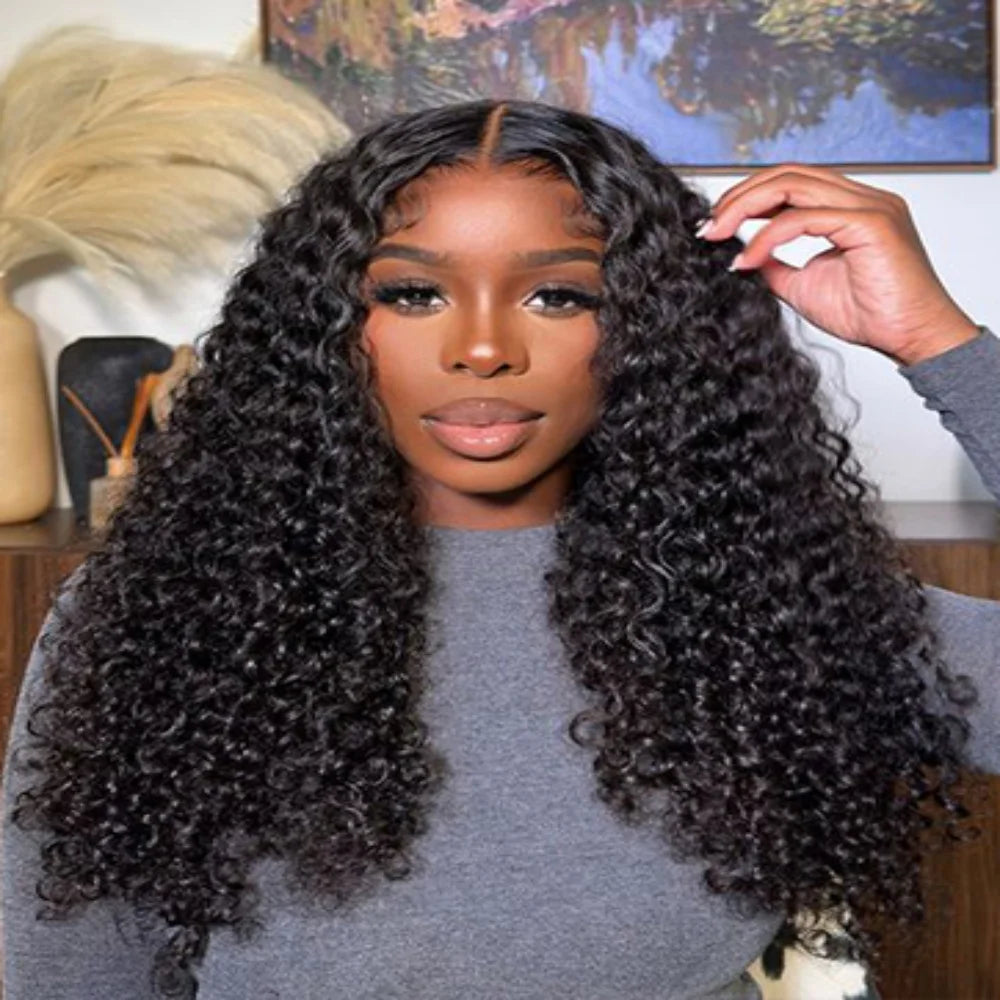 Burmese Curly Hair Wig Lace Front, Human Hair 13x6 HD Deep Wave Lace Front Wigs, Deep Curly Lace Frontal Wigs.