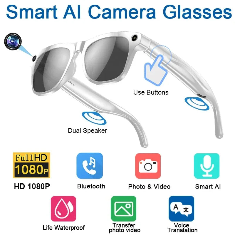Xiaomi 8K HDSmart Glasses AI GPT, Camera, Bluetooth Call, 260Mah Battery, Voice Assistant ,Translate, office, Identify Objects.
