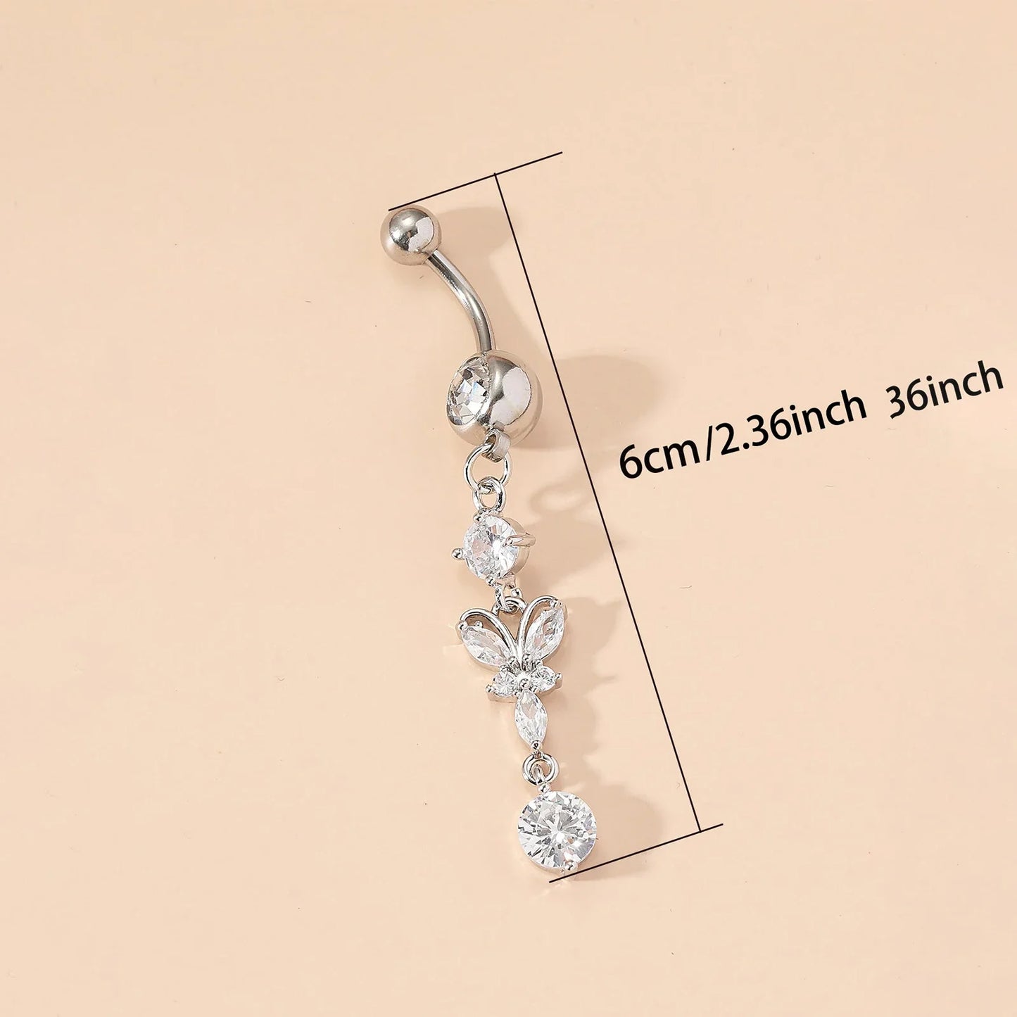 Trendy Body Piercing Jewelry with Flower Fringe Navel Ring Belly Button