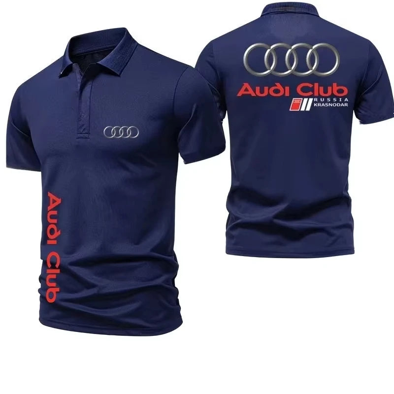 Audi Men Polo Shirt, Summer Casual Breathable Comfortable, High Quality Men Short Sleeve Shirt.