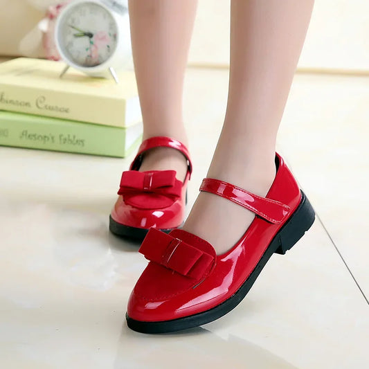 Girls Flats Children Princess Shoes, With Bow-knot Mary Janes Elegant Classic British Style Autumn sizes 27-38.