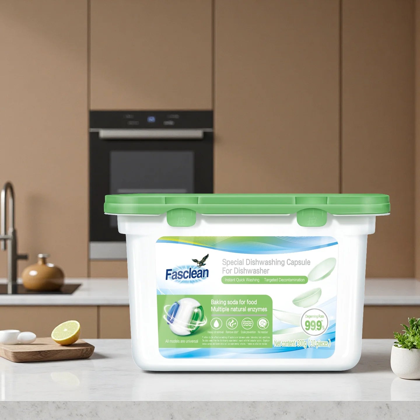 Dishwasher Detergent - 3-in-1 All-in-One Solution: Removes Grease, Prevents Spots & Cleans Machine.