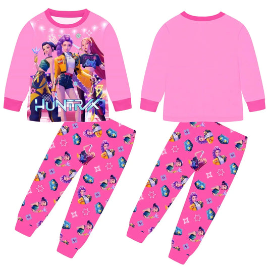 Anime Demon Hunters Zoey Costume Autumn Pajamas for Children's Clothing 3-14Years.
