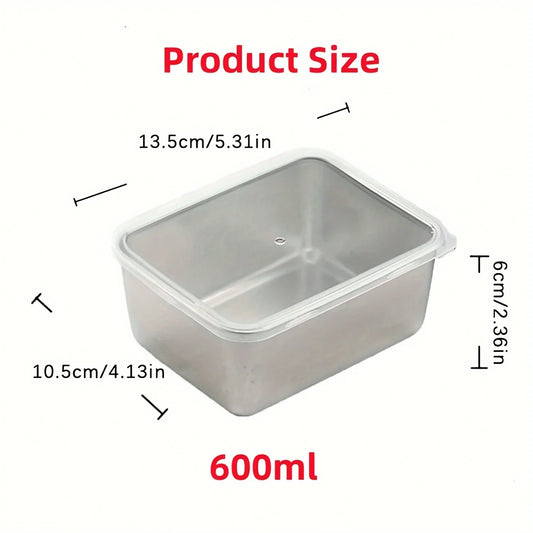 Juego de recipientes herméticos de acero inoxidable de 6 piezas con tapas - a prueba de fugas, apilables y reutilizables para camping, pícnics, escuela.