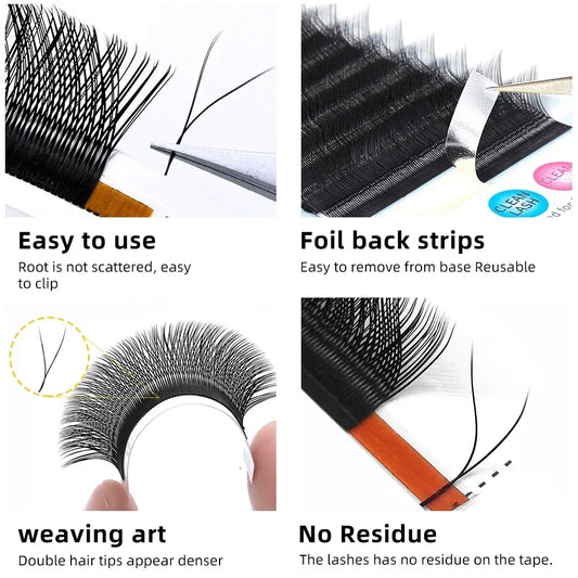 Y Eyelashes Extension 7-17mm Soft Brazilian Extension Supplies
