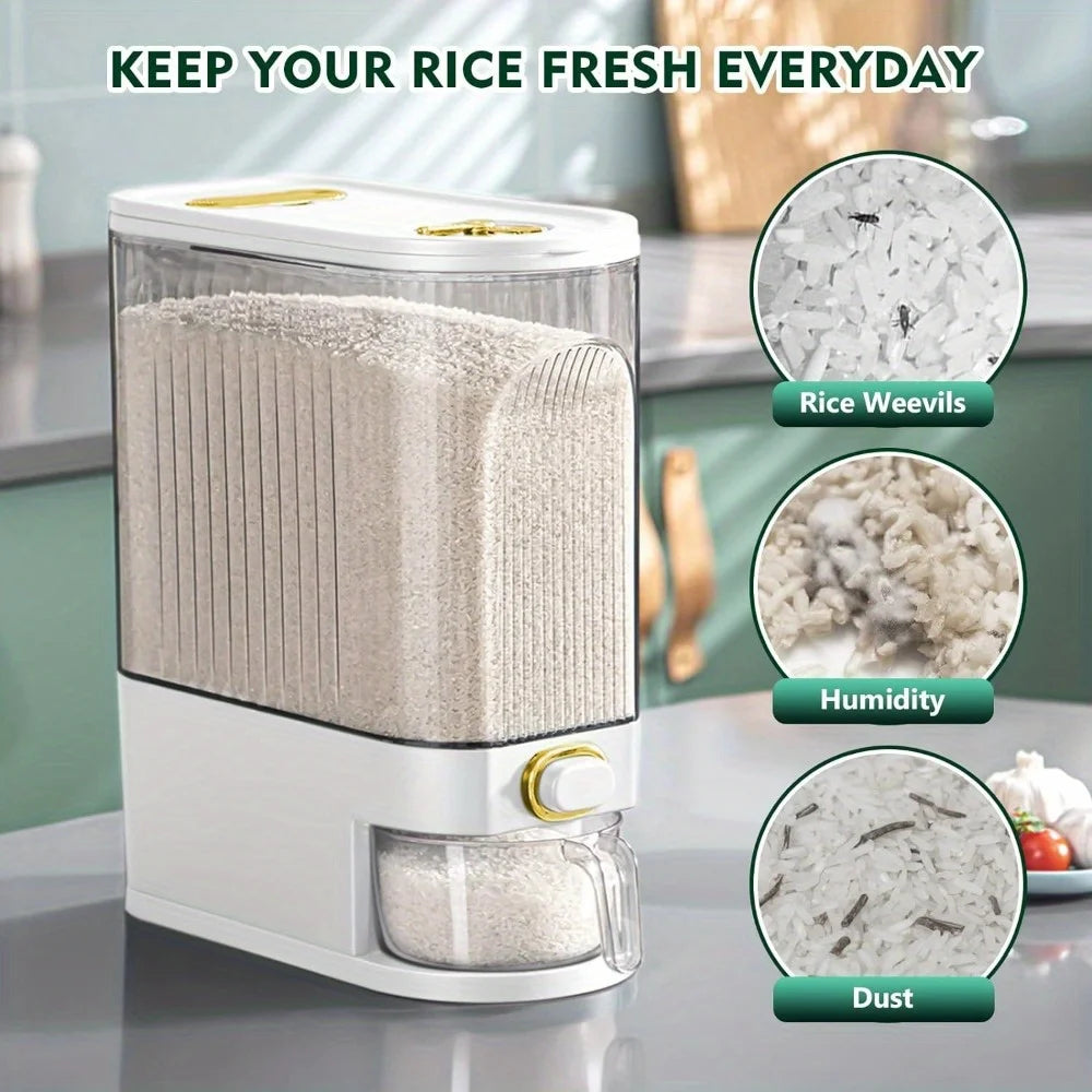 5kg/10kg Rice Dispenser Large Storage Container with Measuring Cup