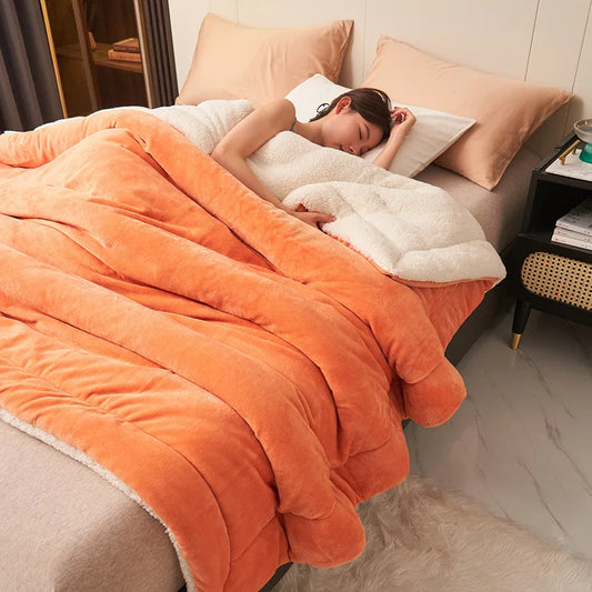 Warm Winter Super Thick Blanket Quilt for Bed, Weighted Comfortable Blankets.