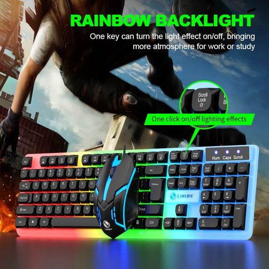 NG GTX350 Gaming Keyboard Mouse Combos, Computer Laptop, Backlight Gamer Kit LED Wired Keyboard GTX350 Set-Black.
