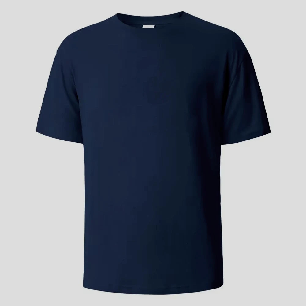 500/300g Heavy-duty White Pure Cotton T-shirt, Thickened Threaded Round Neck Short Sleeves.