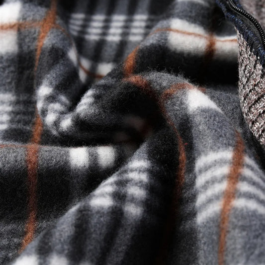 Cárdigan cálido para hombre de invierno y otoño, suéteres de vellón, chaquetas con cremallera completa, suéter de punto de marca de lujo, corte ajustado.