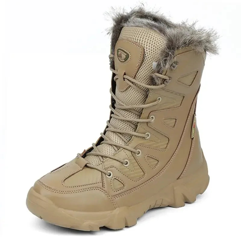 Winter Waterproof Men Boots, Plush Super Warm Men Ankle Boots.