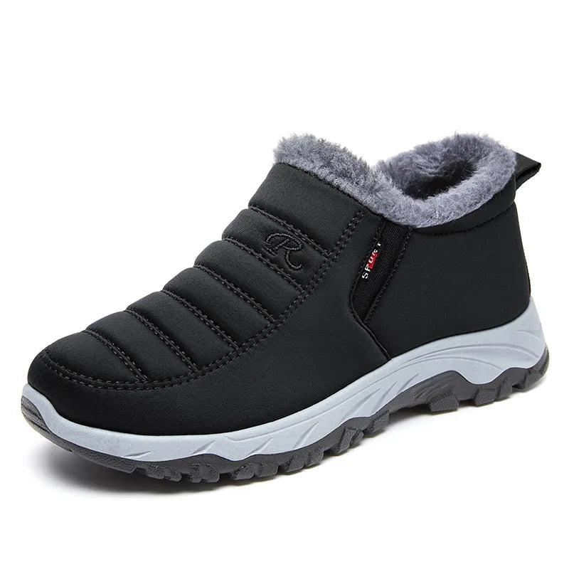 Thickened Fleece Lined Winter Boots Women, New Style Casual round Toe Flat Heel Walking Boots.
