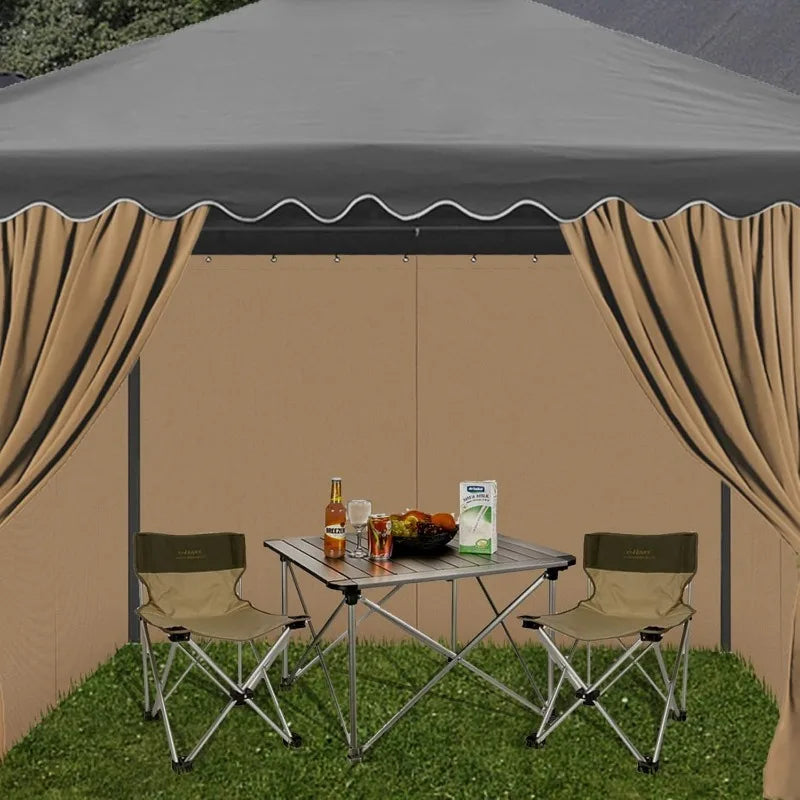 Gazebo Privacy Curtains with Zipper 4-Panels, Side Wall Universal Replacement for Patio.