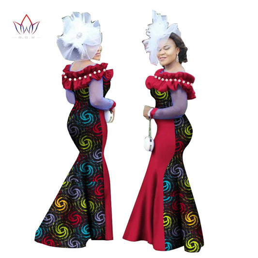 New Style Women Dress African Clothing, Long Sleeve Dashiki Long Maxi Dresses for Women Plus Size 6XL WY2451.