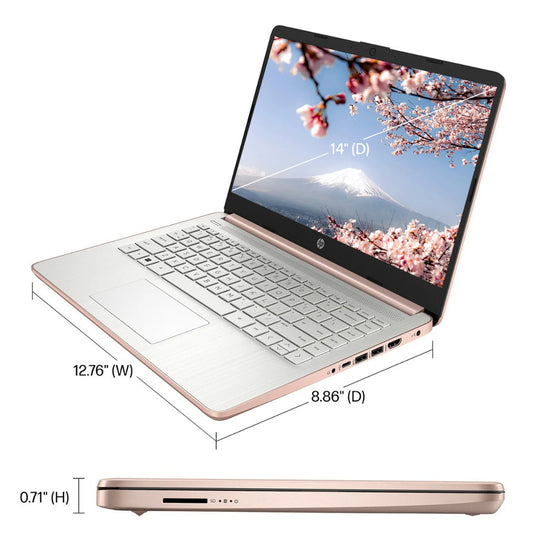 PC portable professionnel HP le plus récent de 14", Intel Celeron N4120, 16 Go de RAM, 384 Go de stockage (128 Go eMMC + 256 Go Micro SD), 1 an.